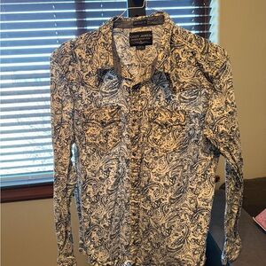 Cody James Men's Paisley Casual Shirt - Black and White
